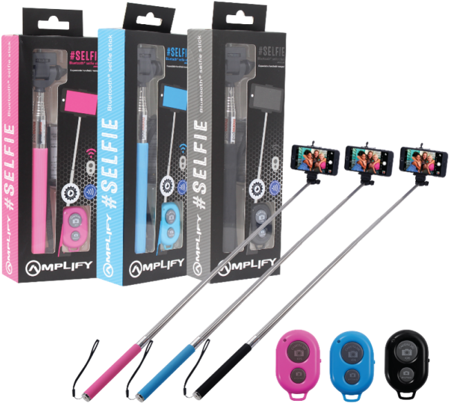 Amplify Bluetooth Mini Selfie Stick - Case (700x700), Png Download