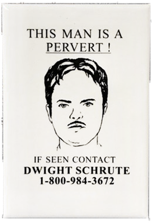 Dwight Schrute Pervert Hunter Magnet - Dwight Schrute (570x581), Png Download