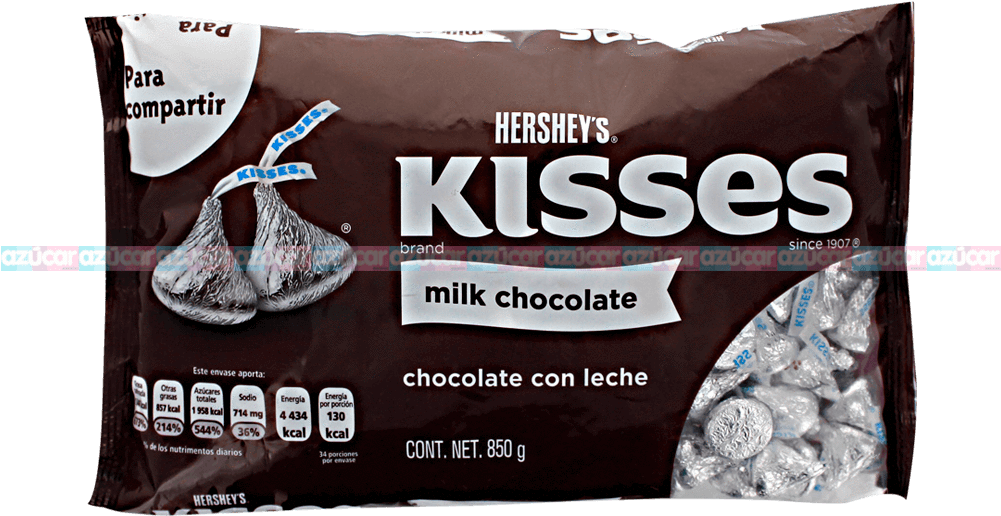 Hersheys Kisses Leche 5/850 Hersheys - Milk Chocolate With Almonds (1000x1000), Png Download