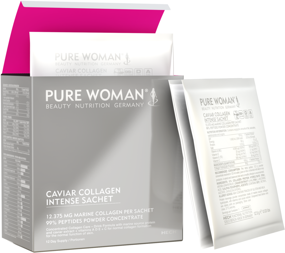 Pure Woman® Caviar Collagen Intense Sachet À 12 X 12,5g - Sachet Collagen (1000x1000), Png Download