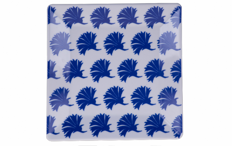 Porcelain Square Plate With Flower Pattern - Cushion (800x533), Png Download
