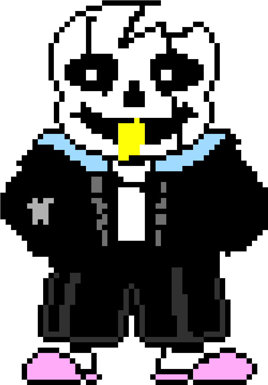 Sans - Blushing - Undertale Sans Pixel Art (884x1275), Png Download