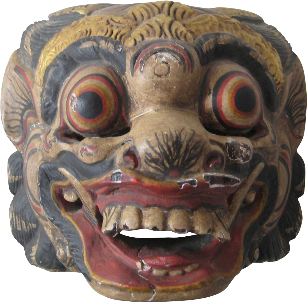 Old Balinese Boma Hopibooks Ruby Lane - Balinese Mask Png (1024x1024), Png Download