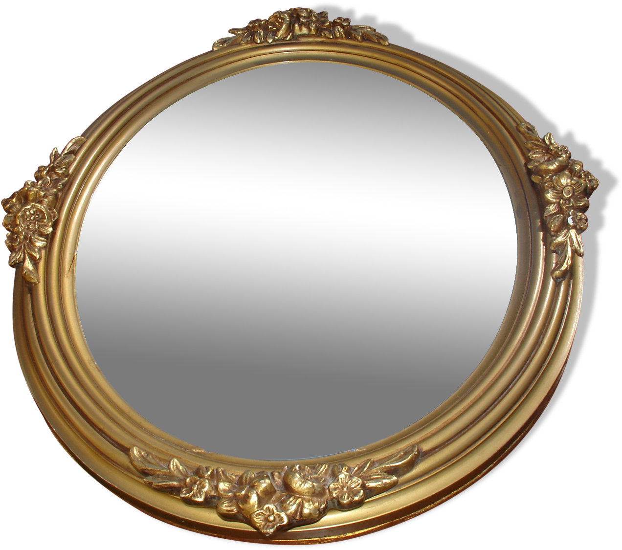 Gold Oval Mirror 30 X 44 Cm To Scenery Bloomed Around - Circle (1457x1457), Png Download