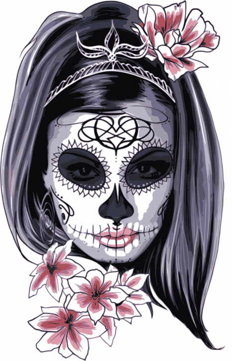 Catrina Skull (467x726), Png Download