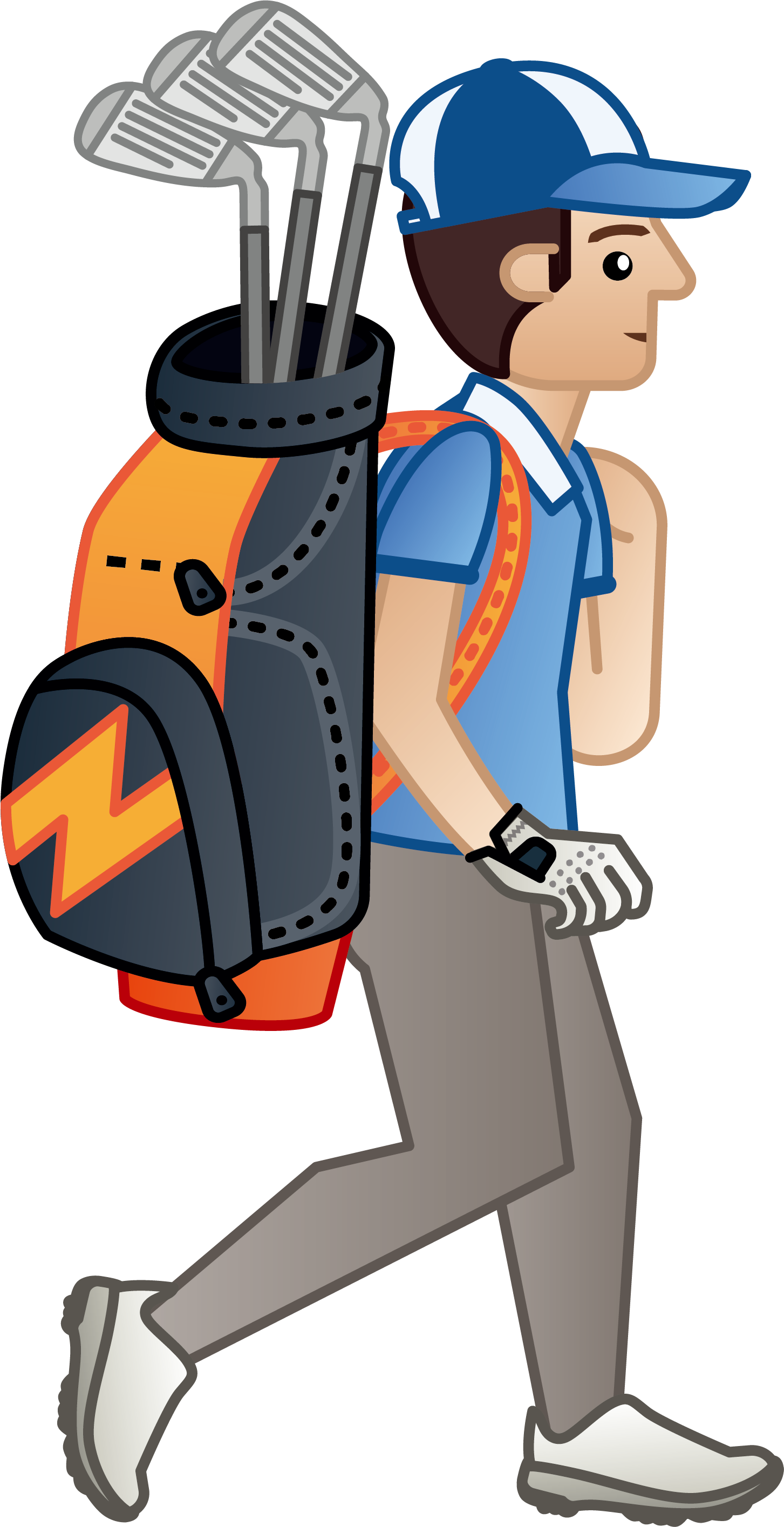 Svg Black And White Stock Clip Art Someone Who Plays - Golf Cartoon Png (1453x2829), Png Download