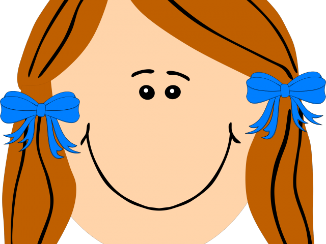 Brown Hair Clipart Pigtails - Face Girl Clipart (640x480), Png Download