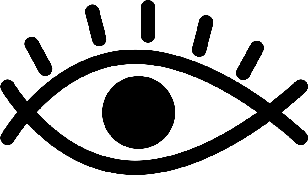 Eye Outline Variant With Lashes And Enlarged Pupil - Ojo Icono Contorno (981x558), Png Download