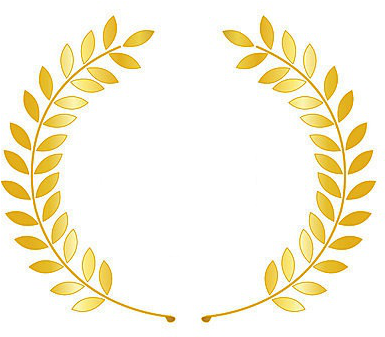 Laurel Wreath With Ribbon - Laurel Wreath Gold Png (385x337), Png Download