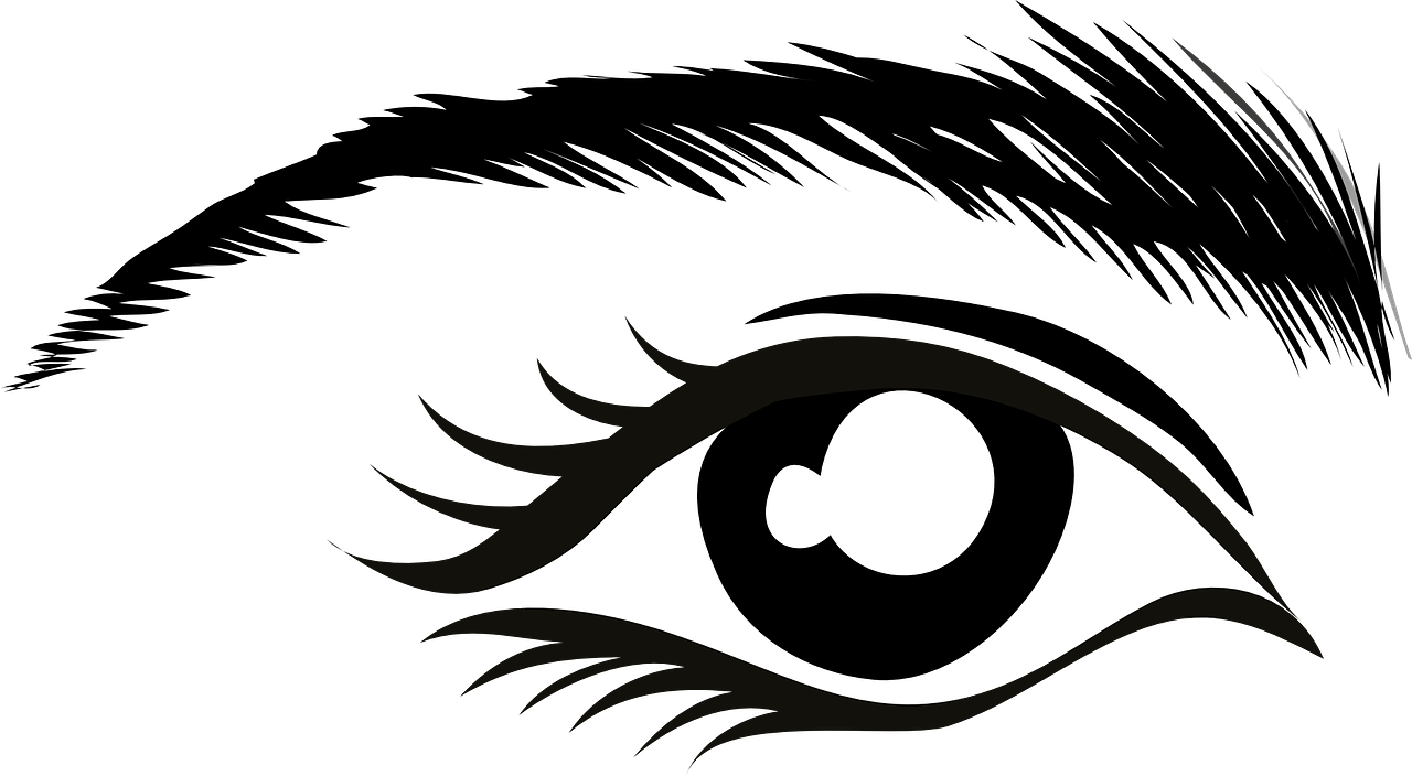 Eye Eyebrow Lashes Mascara Stare Watch Bla - Eye Clip Art (617x340), Png Download