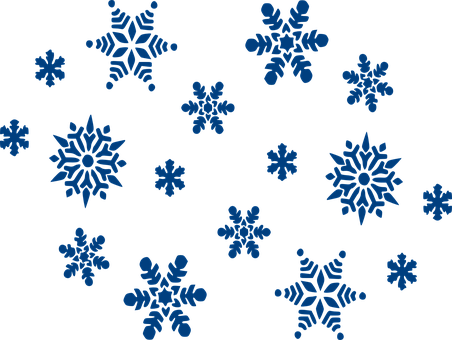 Snowflakes Blue Sky Winter Christmas Snow - Blue Snowflakes Clipart (452x340), Png Download
