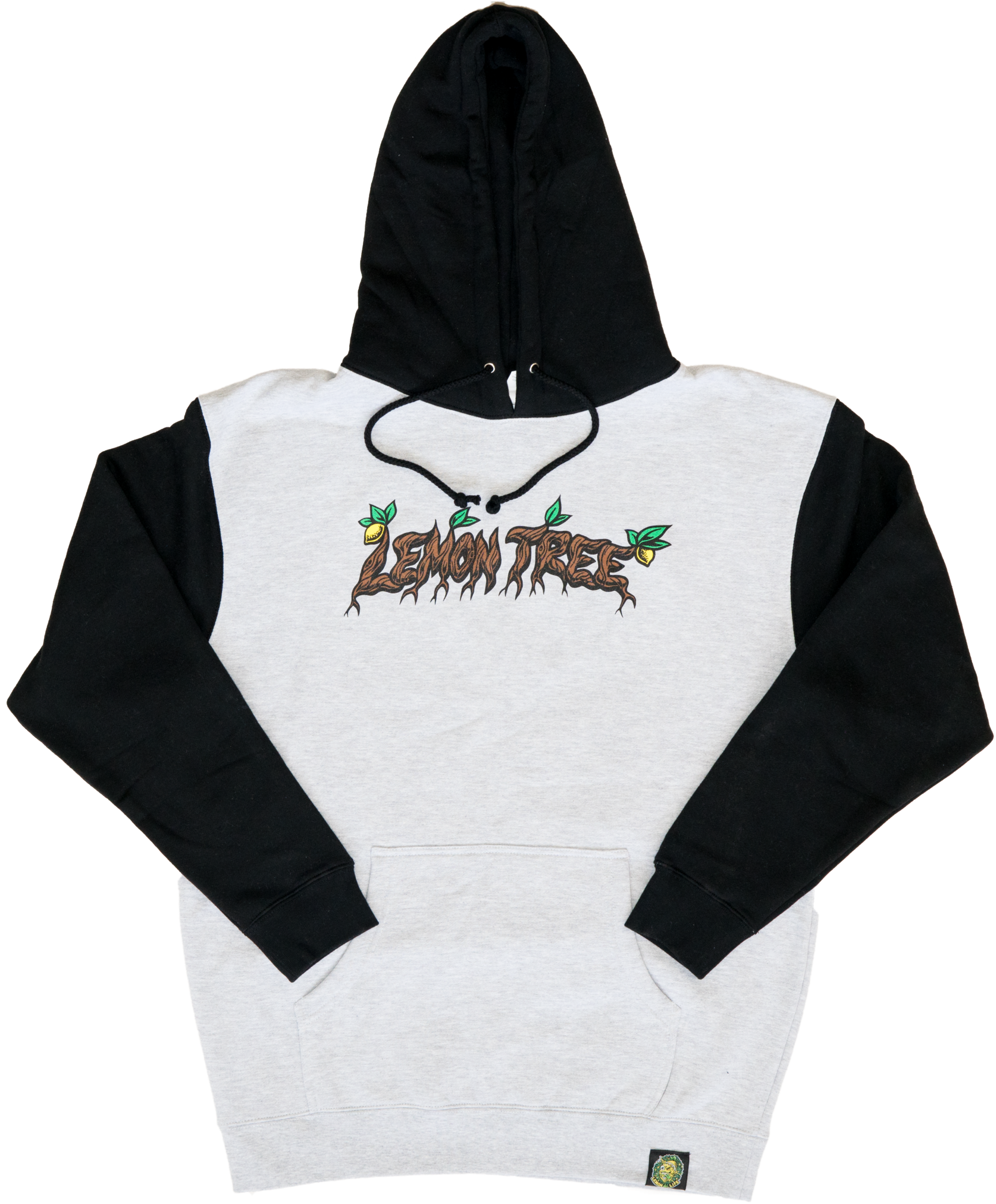 Lemon Tree Roots Two Tone Hoodie Ash Grey And Black - Hoodie (1024x1024), Png Download