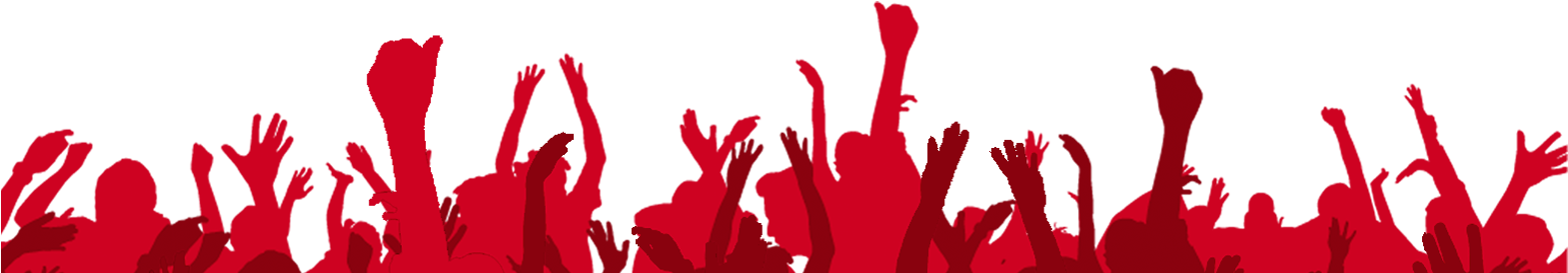 Graphic Library Stock Cheering Crowd Clipart - Silhouette Party People Png (1586x576), Png Download
