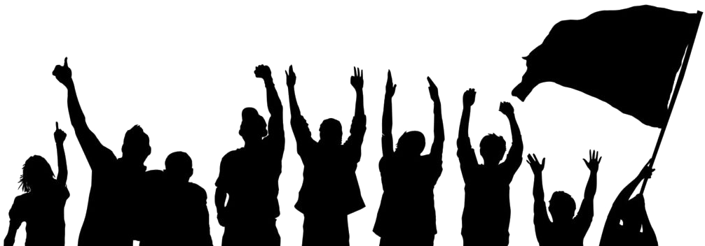 Born Equal Vs Equal Rights Main 4 Post - Silhouette Of People Protesting (1024x368), Png Download