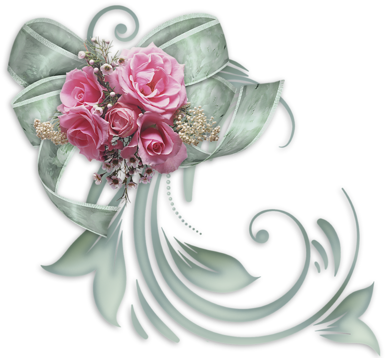 Silver Bow With Roses Clip Art - Flower Girl Oval Ornament (800x800), Png Download