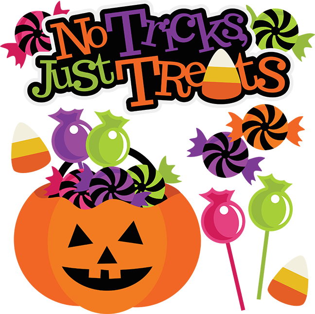 Snack Clipart Halloween - No Tricks Just Treats Clipart (648x646), Png Download