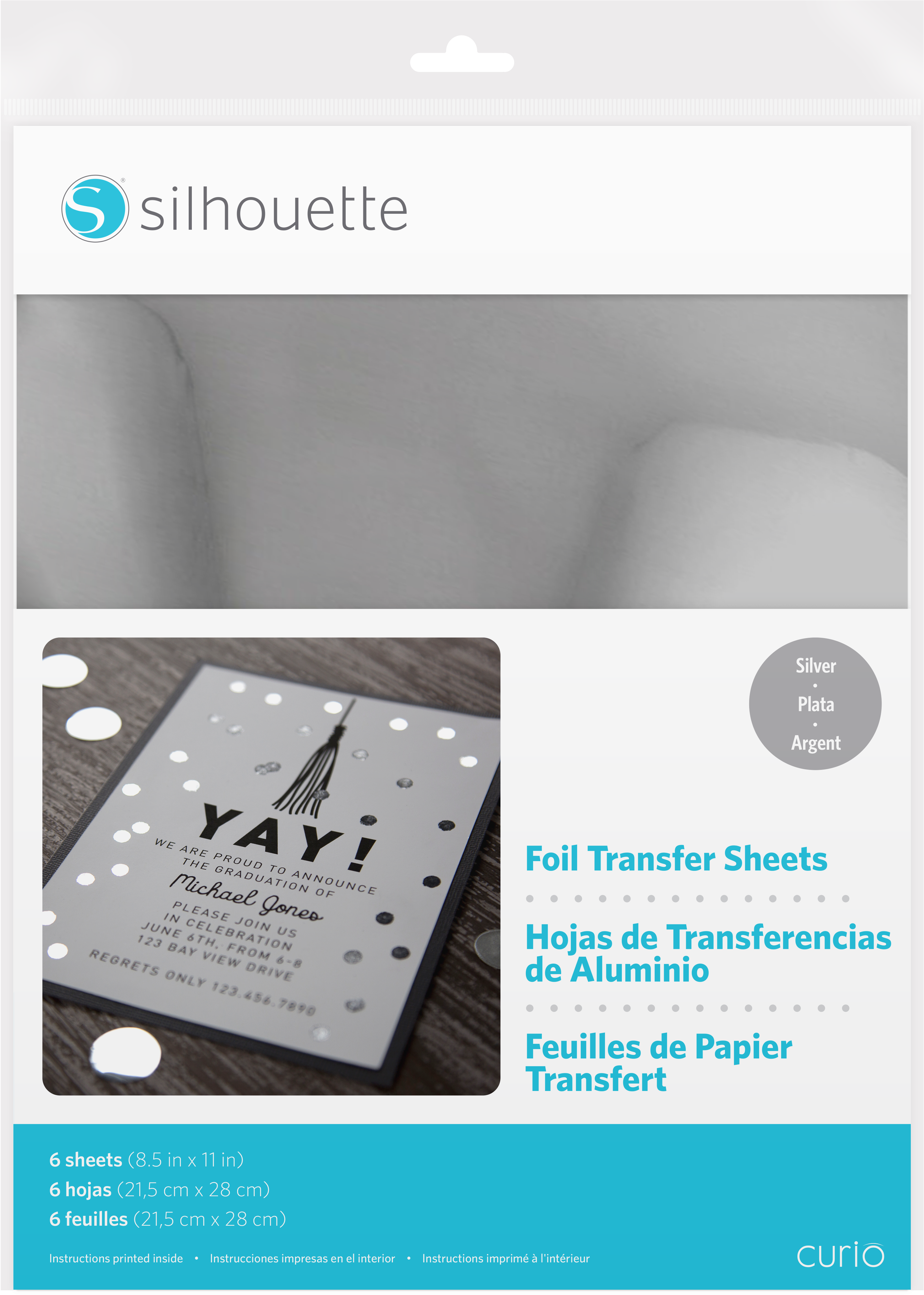 Silver Foil Transfer Paper - Silhouette Foil Transfer Sheets - Silver (4350x4350), Png Download