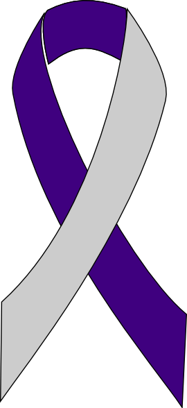 Ribbons Vector Silver - Purple And Silver Ribbon (270x588), Png Download