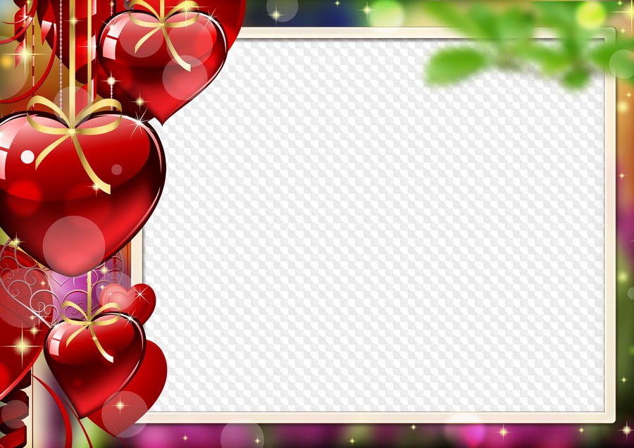 Photo Frame With Hearts For St - Marcos Para Fotos De Corazones Png (900x636), Png Download