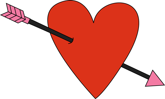 Red Swirls Heart - Arrow Going Through Heart (550x332), Png Download
