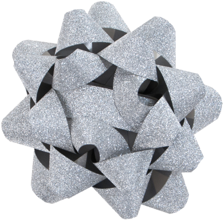 Glitter Star Bow - Gift Wrap Company 12 Count Glitter Star Bows, Chrome (480x480), Png Download