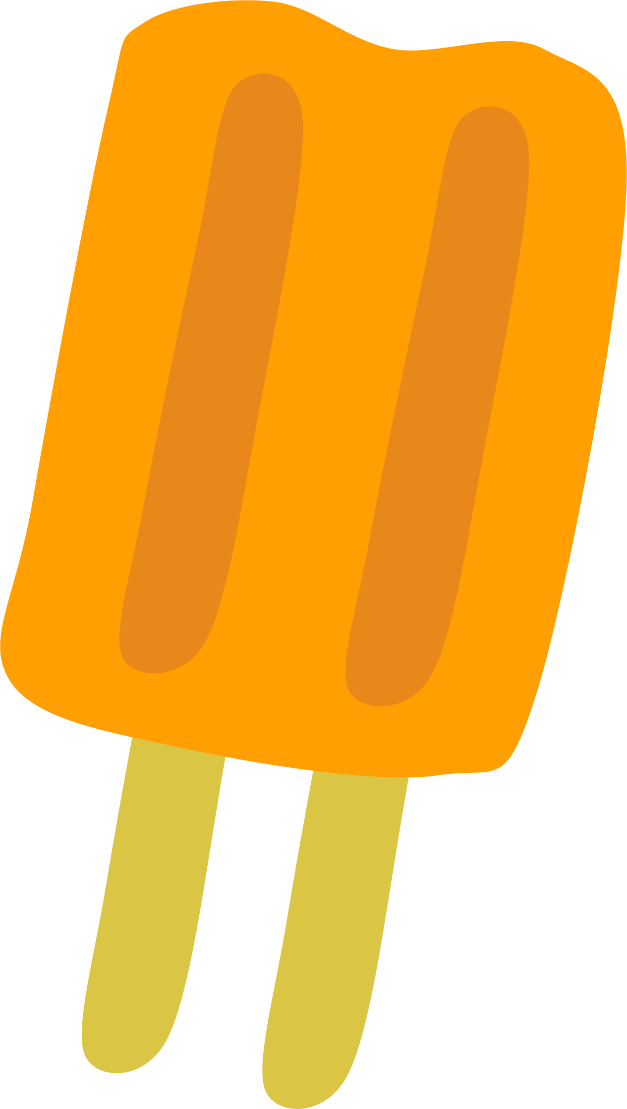 Big Image - Orange Popsicle Clipart (1265x2237), Png Download