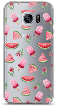 Watercolor Watermelon & Popsicles Clear Samsung Case - Etui Ã Rabat Sony Xperia Z4 Pastque (450x450), Png Download