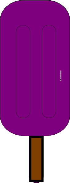 Grapes Popsicle Clip Art - Free Clip Art Black Popsicles (228x590), Png Download