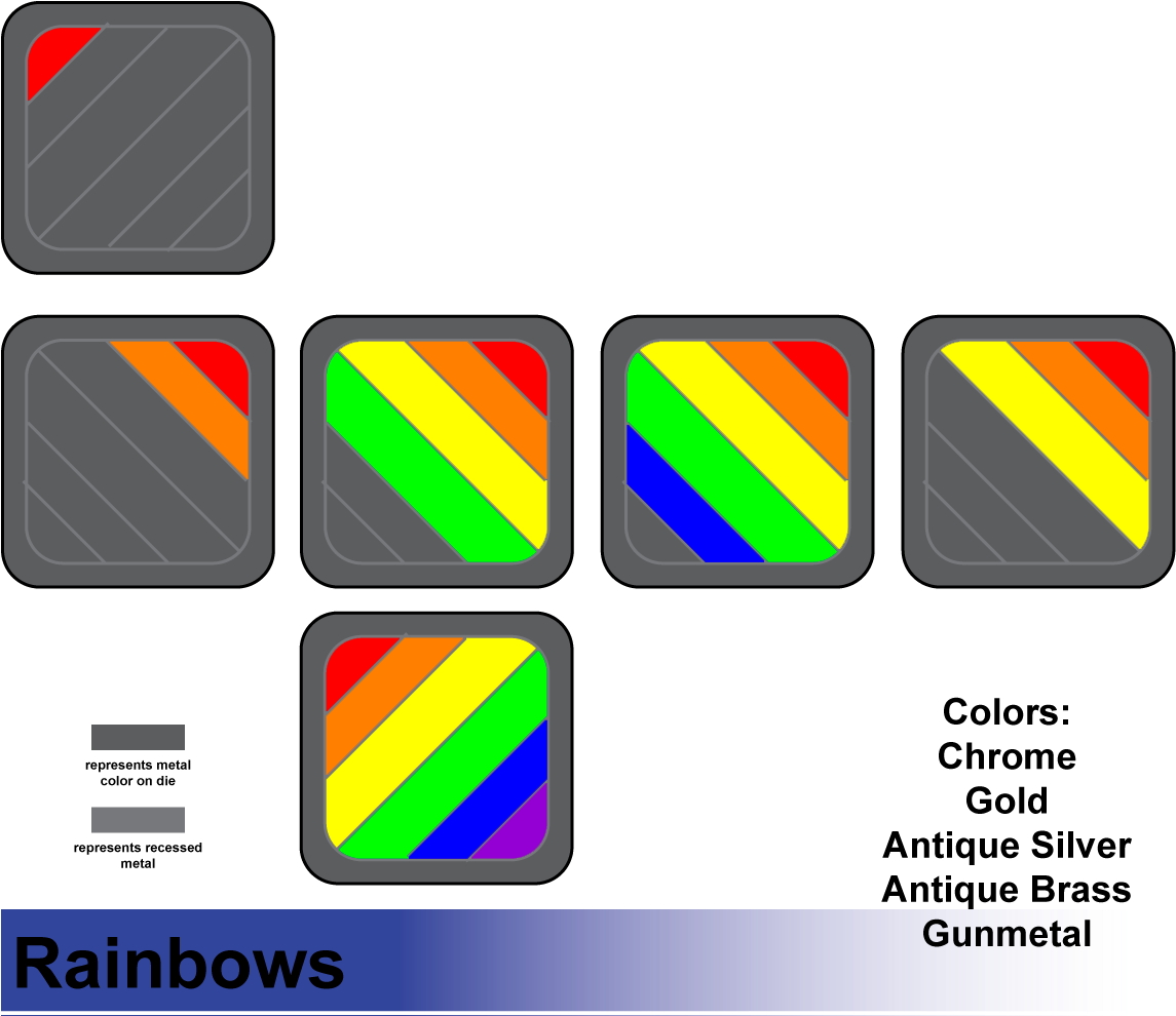 Metal Rainbow D6 - Rainbow Shops (1245x1191), Png Download