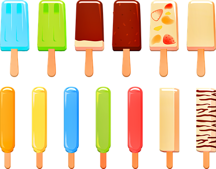 Popsicle, Ice Pop, Strawberry, Chocolate - Ice Pop (436x340), Png Download