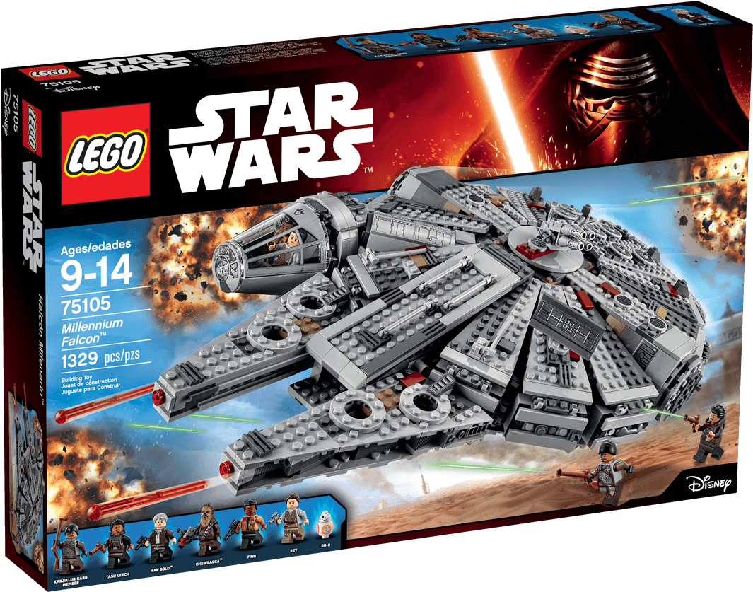 Millennium Falcon - Lego Star Wars Millennium Falcon (75105) (1488x837), Png Download