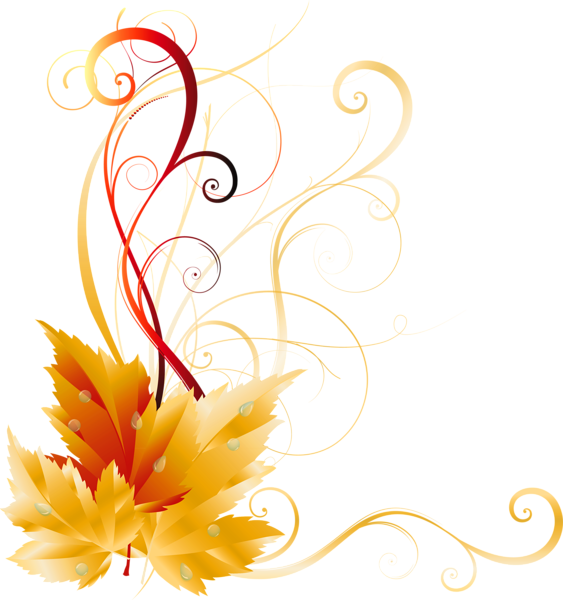 Transparent Fall Leaves Decor Picture Backgrounds, - Side Border Design Png (563x600), Png Download