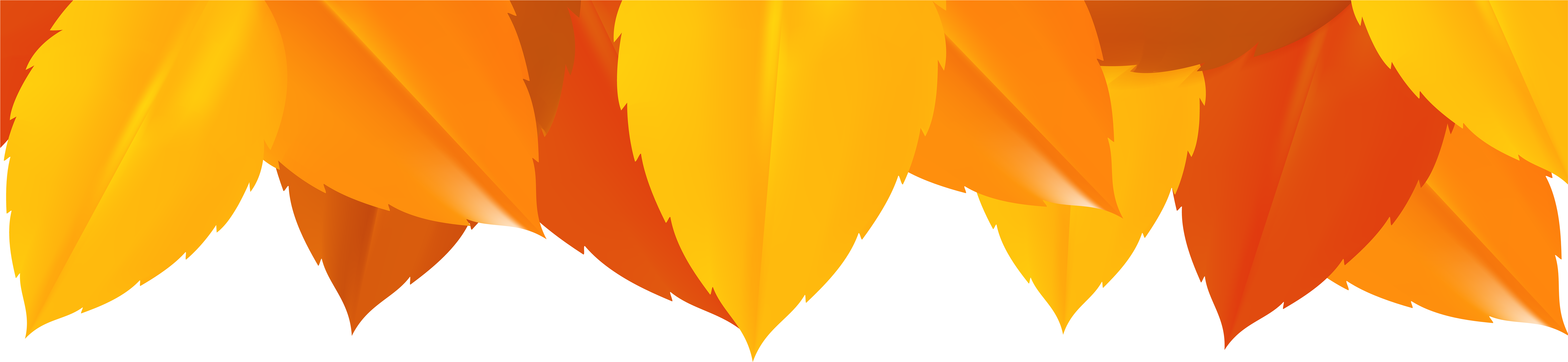 Graphic Black And White Fall Leaves Border Clipart (8000x2208), Png Download