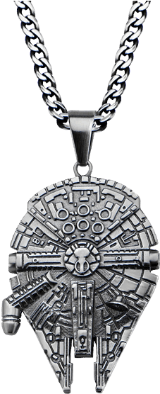 Millennium Falcon Stainless Steel Necklace - Star Wars Pendant (600x600), Png Download