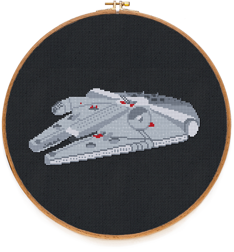 Millennium Falcon - Millennium Falcon Cross Stitch (900x900), Png Download