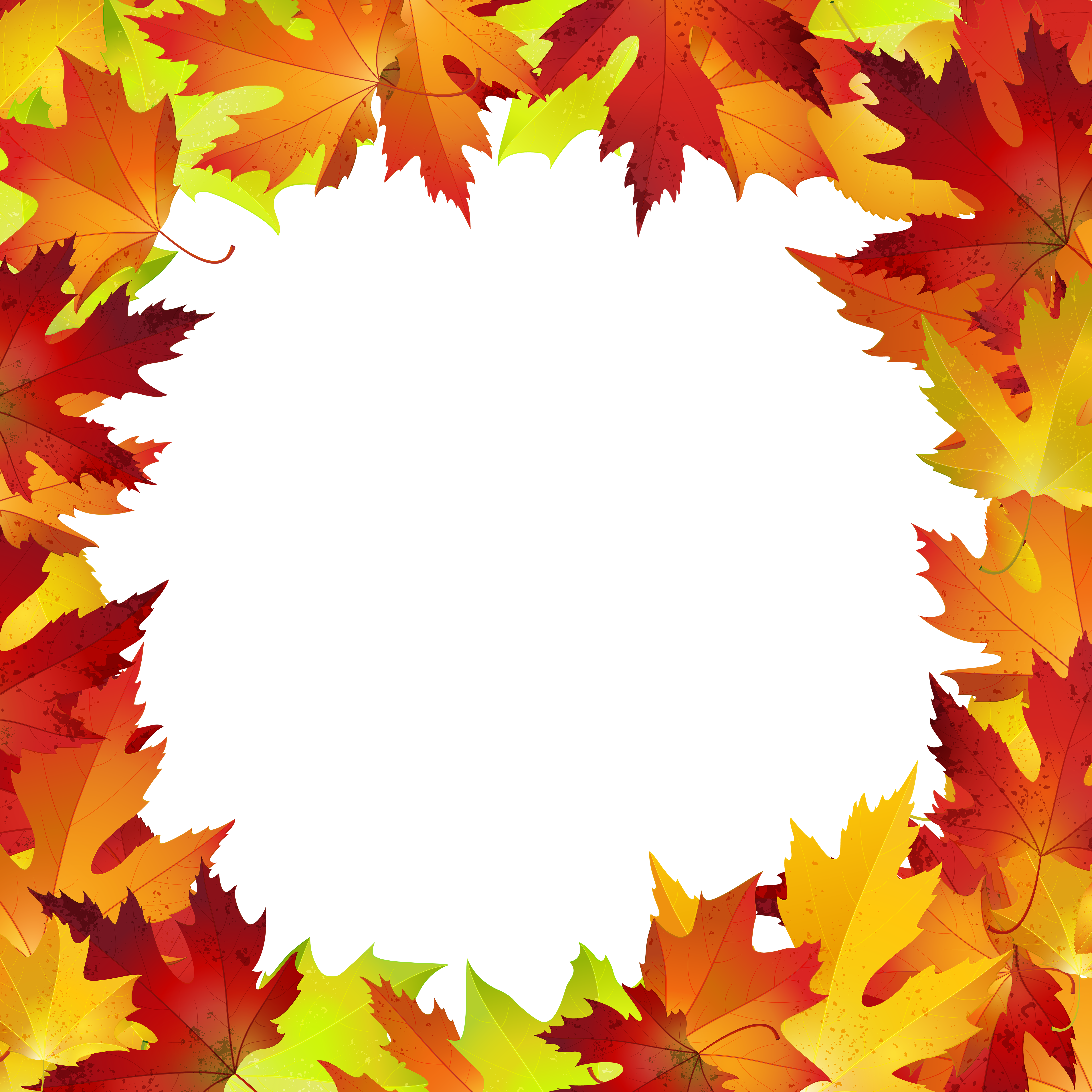 Fall Leaves Border Png (6000x6000), Png Download