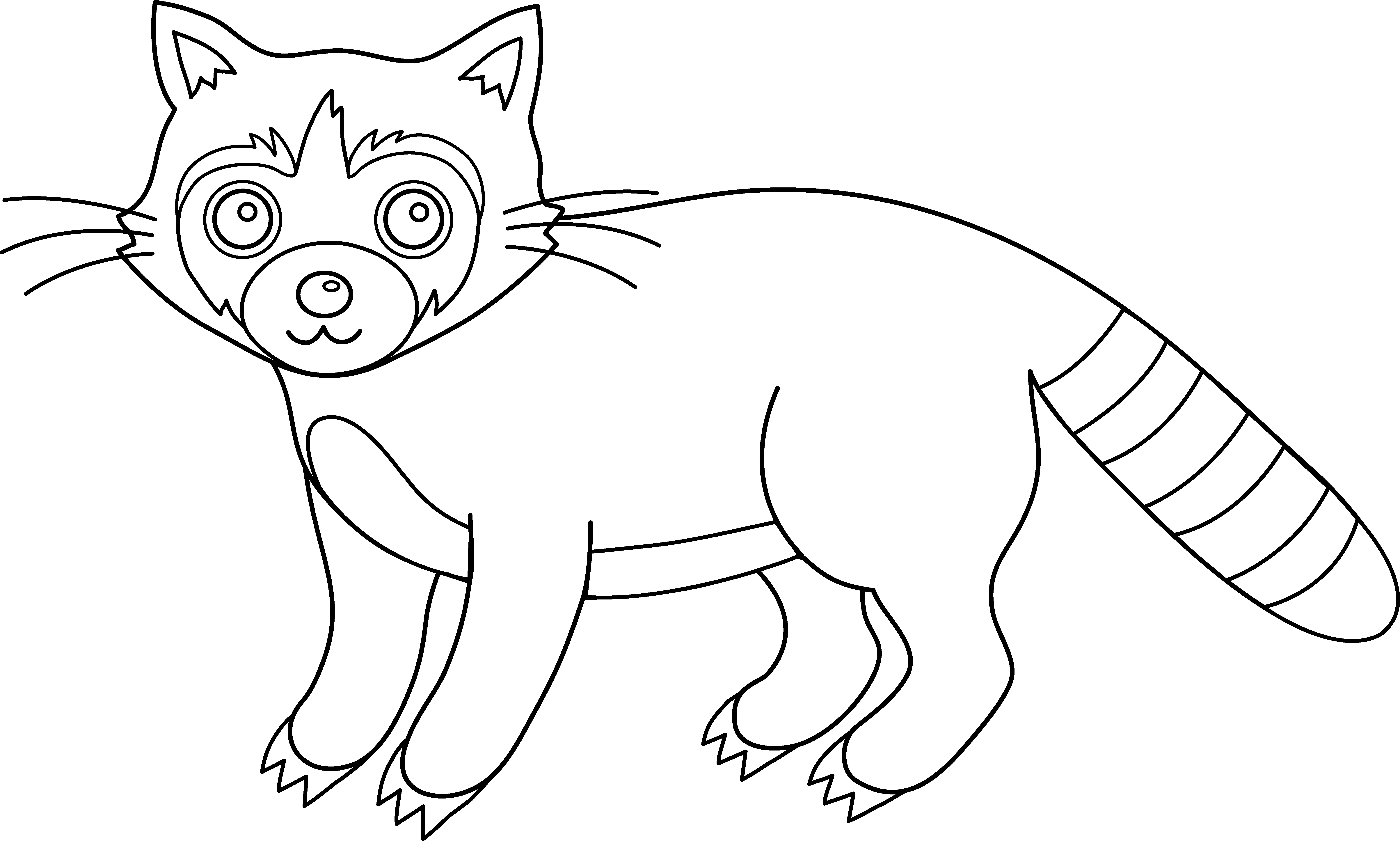 Free Clip Art - Raccoon Coloring Pgs (7612x4572), Png Download