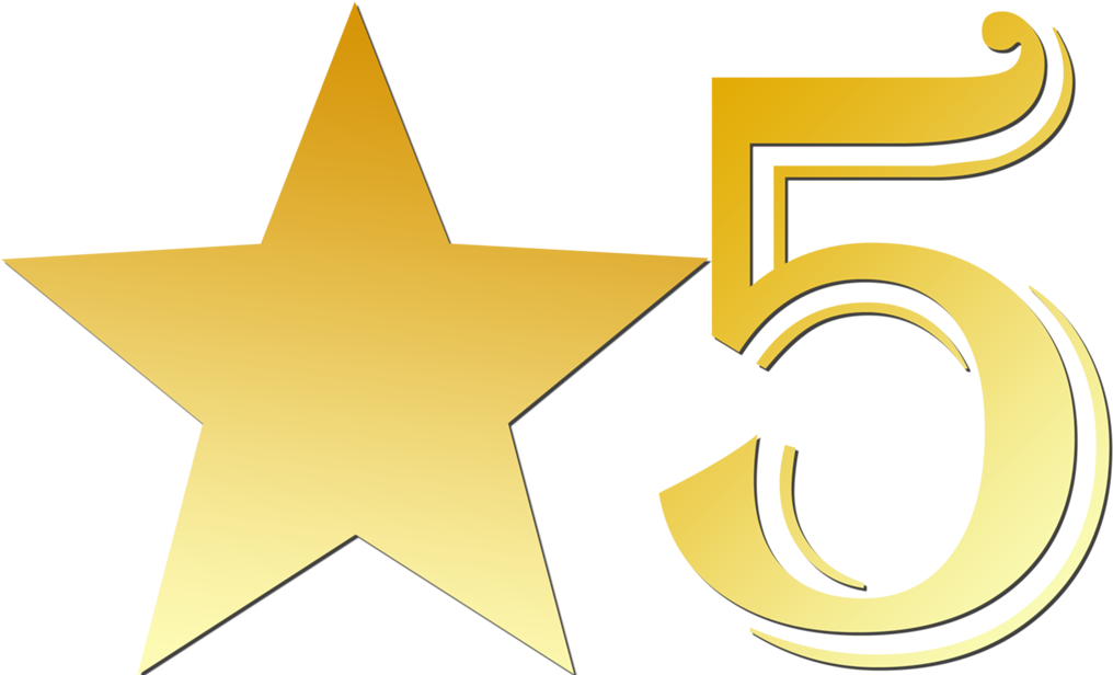 5 Star Image - 5 Stars Clipart (1024x615), Png Download