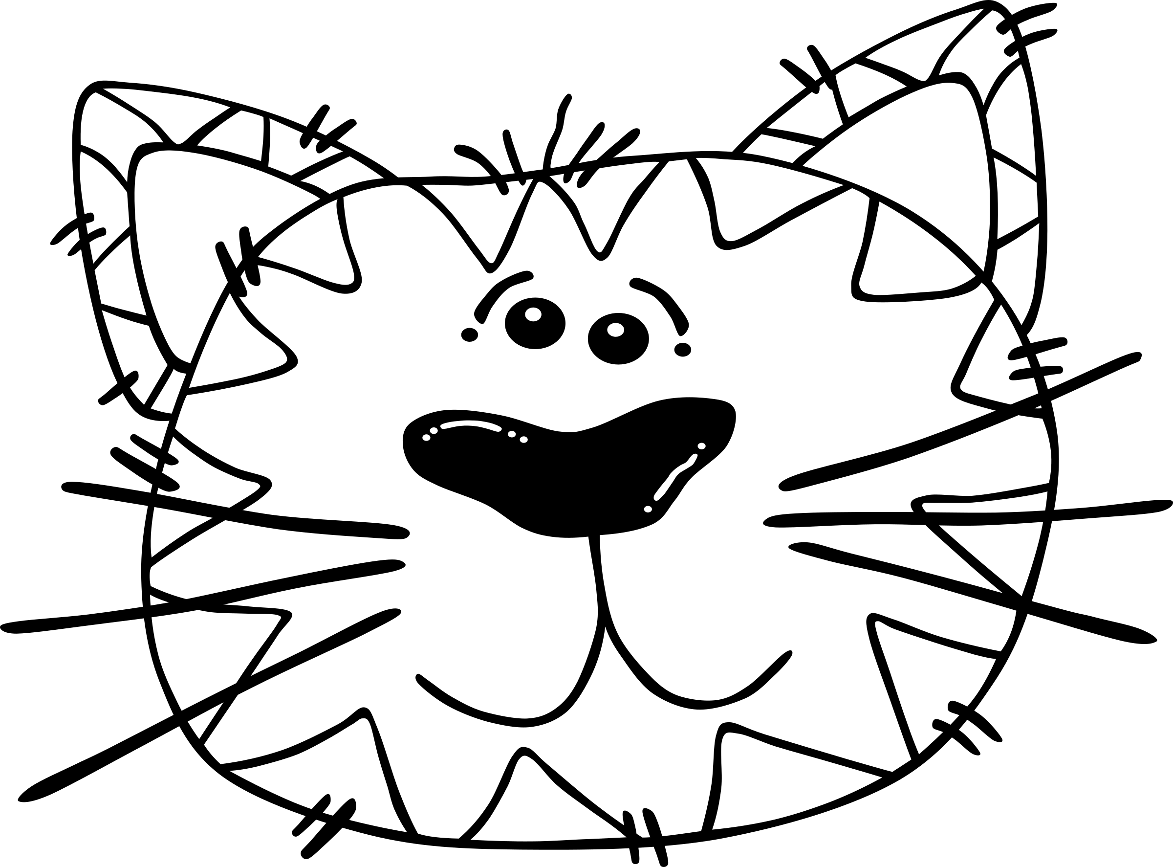 This Free Icons Png Design Of Cartoon Cat Face (2400x1773), Png Download
