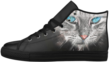 Silver Abstract Cat Face With Blue Eyes Aquila High - Platform Shoe (500x500), Png Download