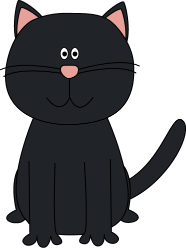 Grey Clipart Cat Face Pencil And In Color Grey Clipart - Cartoon Black Cat Clip Art (372x495), Png Download