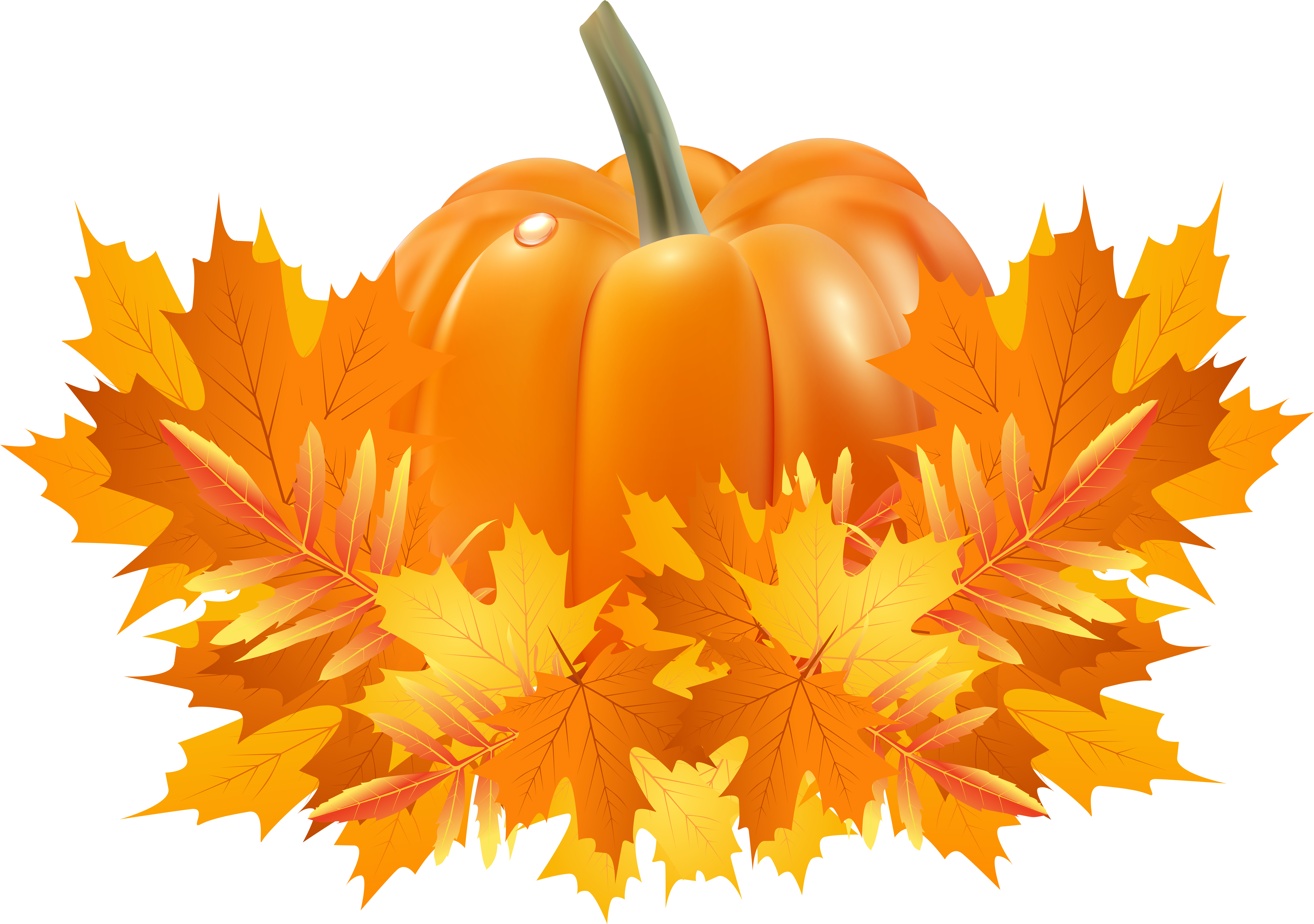 Png Transparent Library Apple And Pumpkin Page Border - Clipart Pumpkin Fall Leaves (8000x5624), Png Download