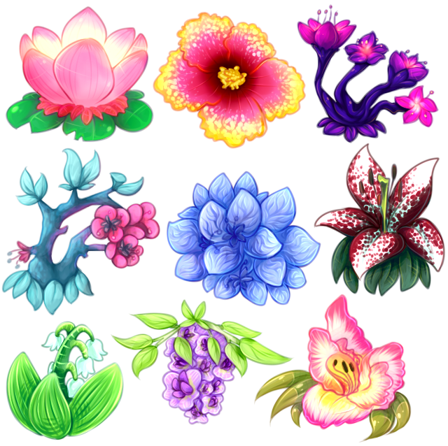 Floral Aesthetic - Drawing (640x638), Png Download
