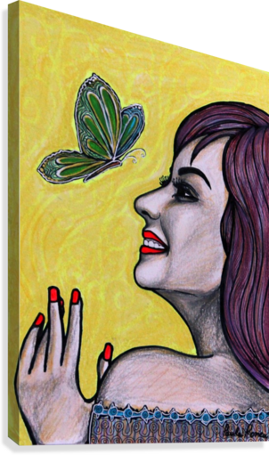 Perfil Con Mariposa Ori Canvas Print - Mug (302x511), Png Download