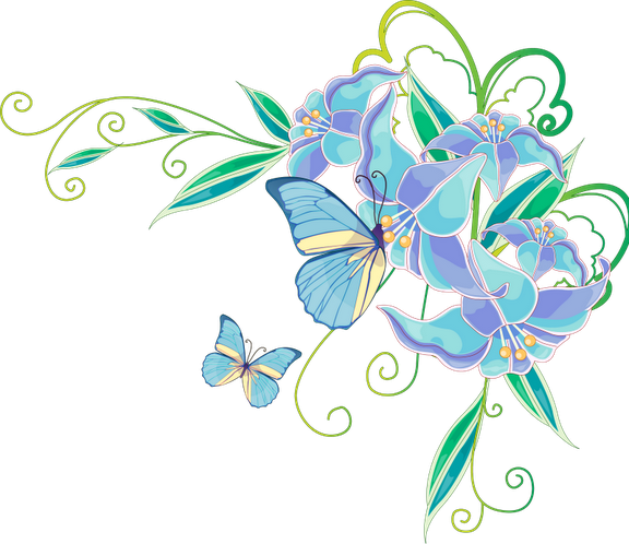 Free Printable Borders And Corners For Weddings, Anniversaries - Floral Flower Wall Mural 33 (576x498), Png Download