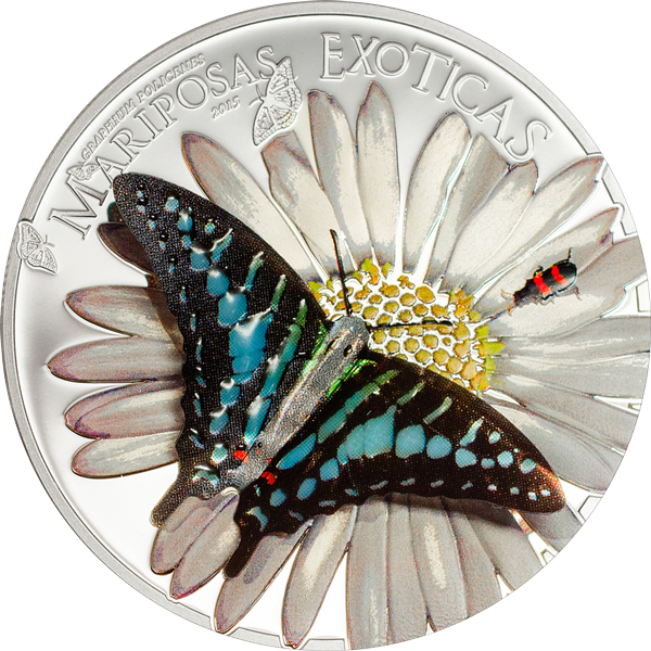 Equatorial Guinea 2015 1000 Francos Exotic Butterflies - Butterfly Coin 3d (600x600), Png Download
