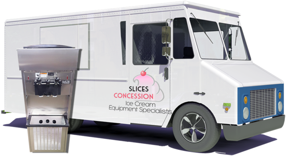 Plain White Food Truck Mobile Food Unit With Electro - Food Truck Mural Mockup (599x333), Png Download