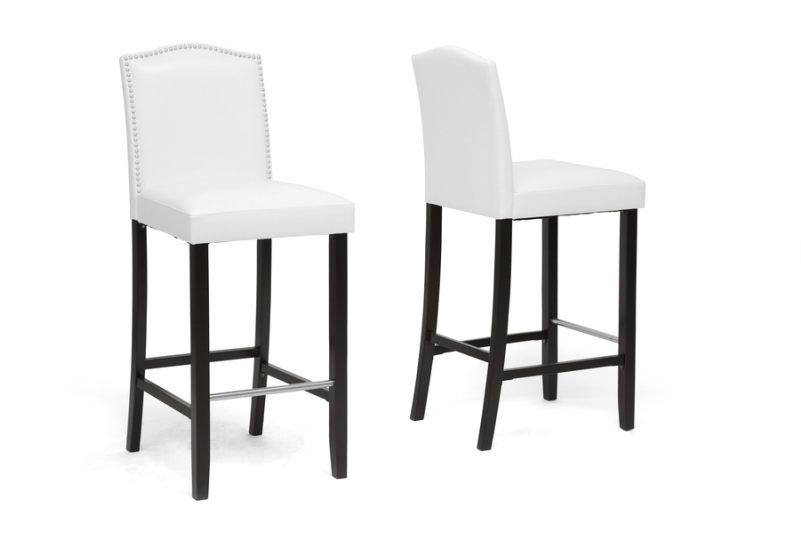 Baxton Studio 'libra' Modern Bar Stools With Nailhead (800x800), Png Download