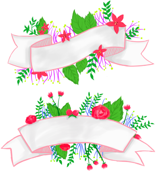 Flower Banner, Flower, Banner Png And Psd - Vetor Banner Com Flores Png (640x640), Png Download