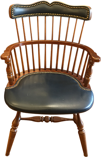 Leather Captains Chair With Nail Head Detail - Nichols And Stone Chairs (640x640), Png Download